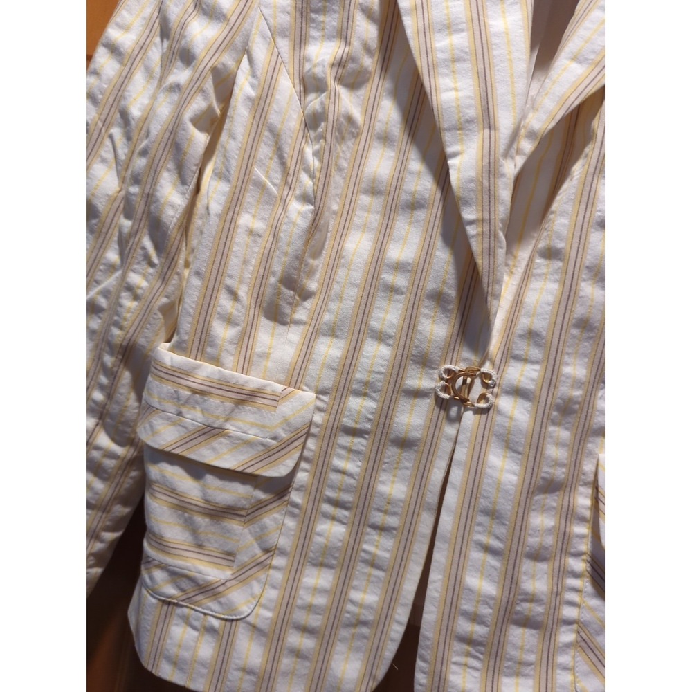 New Express Women's Suit - Blazer and Pants Set Size 4 Pinstripe Cream READ! - Picture 7 of 13